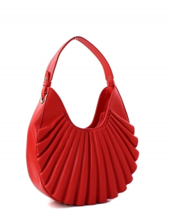 Ruffle Fashion Hobo Handbag D-0636 RED